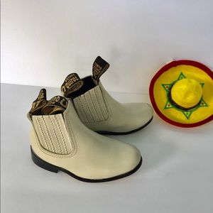 Mariachi Charro Toddler Ivory Leather boots